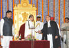 CHIEF JUSTICE OF BOMBAY HIGH COURT JUSTICE MOHIT SHAH,GOVERNOR OF MAHARASHTRA K. SHANKARANARAYANAN & CHIEF MINISTER PRITHVIRAJ CHAVAN, AT RAJ BHAVAN.