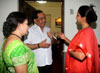 MINISTER FOR INDUSTRIES NARAYANRAO RANE WITH WIFE SMT.NILAM TAI RANE & M.P.SUPRIYA SULE AT MAHALAXMI MANDIR.