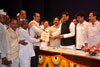 CHIEF MINISTER PRITHVIRAJ CHAVAN,EX.DY.CM AJIT PAWAR & MINISTER ARIF NASIM KHAN AT Y.B.CHAVAN HALL.