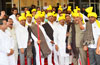 Opposition Party Leaders Protest for Reservation of Dhangar's at Vidhan Bhavan.