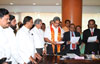 RAJYA SABHA NOMINATION FORM BY SHIV SENA CANDIDATE ANIL DESAI AT VIDHAN BHAVAN.