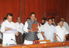 CHIEF MINISTER PRITHVIRAJ CHAVAN & DY.CHIEF MINISTER AJITDADA PAWAR & OTHER'S MINISTER AT SAHYADRI GUEST HOUSE. CHIEF MINISTER PRITHVIRAJ CHAVAN & DY.CHIEF MINISTER AJITDADA PAWAR & OTHER'S MINISTER AT SAHYADRI GUEST HOUSE.