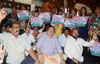 BMC Congress Municipal Corporator's Protest Against Shiv Sena-BJP at BMC Head Office Azad Maidan.