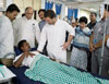 Congress Vice President, Shri Rahul Gandhi  meets  Dalit Victims at Pt. Deen Dayal Upadhyay Govt.Hospital in Rajkot, Gujarat.