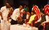 RPI Leader & Social Justice Union Minister Ramdas Athawale Felicitated by Chief Minister Devendra Fadnavis at Shanmukhanand.