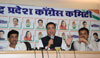 AICC incharge Randeep Sujrewala,MPCC President Ashokrao Chavan & MRCC President Sanjay Nirupam Press Conference at Gandhi Bhavan .