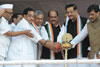CHIEF MINSITER PRITHVIRAJ CHAVAN & ALL CONGRESS LEADER'S IN CONGRESS VACHANPURTI MELAWA ON 127th YEAR'S CONGRESS FOUNDATION DAY CELEBRATION AT SOMAIYA GROUND.