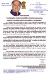 UNION MINSTER OF STATE HOME & TELE COMMUNICATIONS AND IT SHRI.GURUDAS KAMAT PRESS RELEASE.