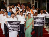 SHIV SENA PROTEST AT BUDGET SESSION IN VIDHAN BHAVAN MUMBAI.