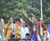 MRCC President Sanjay Nirupam & Cine Star Nagma during Election Campaign Rally in Mumbai. MRCC President Sanjay Nirupam & Cine Star Nagma during Election Campaign Rally in Mumbai.