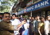 MRCC Prersident Sanjay Nirupam visited various Banks & ATM's in Mumbai Town CST were Common Public Queued for Exchange & Withdrawal of thier Money.