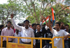 NSUI MUMBAI VICE PRESIDENT MEGHNATH TELAWADE & TEAM PROTEST AT KALINA UNIVERSITY.