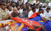 Dalit Panther Leader & Poet Padmashree Namdeo Dhasal Funeral In Mumbai At Dadar.