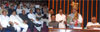CONGRESS & NCP CANDIDATE OF PRESIDENT PRANAV MUKHERJEE AT Y.B.CHAVAN CENTER IN MUMBAI.