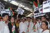 Congress Party MPCC & MRCC President's Manikrao Thakare & Prof. Janardan Chandurkar Travelled by Local Train Without Ticket from CST Mumbai to Thane with thousands of party workers to Protest Against Railway Fare Hike. Congress Party MPCC & MRCC President's Manikrao Thakare & Prof. Janardan Chandurkar Travelled by Local Train Without Ticket from CST Mumbai to Thane with thousands of party workers to Protest Against Railway Fare Hike.