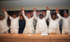 NEWLY APPOINTED MUMBAI CONGRESS PRESIDENT MEETING WITH ALL CONGRESS PARTY LEADERS & ACTIVE MEMBERS AT MUMBAI CONGRESS RAJIV GANDHI BHAVAN.