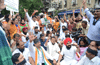 Mumbai Congress "Mukh Morcha" at Hutatma Chowk on Suspension of Congress Party Chairperson MP.Sonia Gandhi with Congress MP's  in Parliament House.