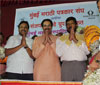 MAHAYUTI LEADERS UDHAV THAKARE, RAMDAS ATHAWALE  & VINOD TAWADE AT MUMBAI MARATHI PATRAKAR SANGH.