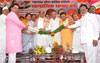 MPCC PRESIDENT MANIKRAO THAKRE & MAHARASHTRA CONGRESS OBSERVER MOHAN PRAKASH AT TILAK BHAVAN DADAR.