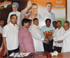 MRCC PRESIDENT & MLA KRIPASHANKAR SINGH AT RAJIV GANDHI BHAVAN.