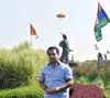 MLA Nitesh Rane builts Chhatra on the Statue of Chhatrapati Shivaji Maharaj at International  Airport Mumbai.
