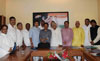 Mumbai Congress President Sanjay Nirupam During Meeting at Rajiv Gandhi Bhavan. Mumbai Congress President Sanjay Nirupam During Meeting at Rajiv Gandhi Bhavan.