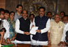 CONGRESS LEADER'S & STATE PRESIDENT MANIKRAO THAKRE MEETS CHIEF MINISTER PRITHVIRAJ CHAVAN AT VIDHAN BHAVAN MUMBAI.