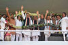 CHIEF MINSITER PRITHVIRAJ CHAVAN & ALL CONGRESS LEADER'S IN CONGRESS VACHANPURTI MELAWA ON 127th YEAR'S CONGRESS FOUNDATION DAY CELEBRATION AT SOMAIYA GROUND.