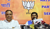 RPI Leader Social Justice & Empowement MOS Ramdas Athawale & BJP Mumbai Pradesh President MLA Ashish Shelar Press Conference at Nariman Point BJP Party Office.