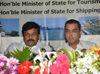 JOINT PRESS CONFERENCE UNION MINISTER OF TOURISM DR. K. CHIRANJEEVI & MINISTER OF STATE FOR SHIPPING & MP. MILIND DEORA AT BPT. BLDG BALLARD ESTATE.