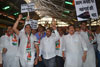 Congress Party MPCC & MRCC President's Manikrao Thakare & Prof. Janardan Chandurkar Travelled by Local Train Without Ticket from CST Mumbai to Thane with thousands of party workers to Protest Against Railway Fare Hike.