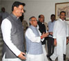 CONGRESS & NCP CANDIDATE OF PRESIDENT PRANAV MUKHERJEE AT Y.B.CHAVAN CENTER IN MUMBAI.