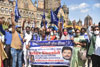 RPI(A) Mahila Aghadi Chief Seematai Ramdas Athwale with Mahila Team Agitation Protest at Azad Maidan Mumba.