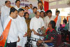 CHIEF MINISTER PRITHVIRAJ CHAVAN BIRTHDAY CELEBRATION AT MUMBAI CONGRESS RAJIV GANDHI BHAVAN AZAD MAIDAN.
