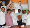 MRCC PRESIDENT & MLA KRIPASHANKAR SINGH AT RAJIV GANDHI BHAVAN.