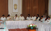 CHIEF MINISTER PRITHVIRAJ CHAVAN WITH MP:s & MINISTERS AT SAHYADRI GUEST HOUSE. CHIEF MINISTER PRITHVIRAJ CHAVAN WITH MP:s & MINISTERS AT SAHYADRI GUEST HOUSE.