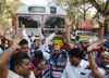 Mumbai Congress Protest against BEST Bus Fare Hike at Azad Maidan.