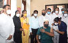 MP Supriyatai Sule ,MP Arvind Sawant & MRCC President & MLA Bhai Jagtap during Covid-19 Vaccination Center inauguration near Minnara Masjid Mohd.Ali Road. MP Supriyatai Sule ,MP Arvind Sawant & MRCC President & MLA Bhai Jagtap during Covid-19 Vaccination Center inauguration near Minnara Masjid Mohd.Ali Road.