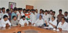 MUMBAI CONGRESS PRESIDENT KRIPASHANKAR SINGH WITH YOUTH CONGRESS TEAM AT RAJIV GANDHI BHAVAN AZAD MAIDAN.
