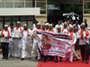 SHIV SENA MLA'S PROTEST AT BUDGET SESSION IN VIDHAN BHAVAN MUMBAI. SHIV SENA MLA'S PROTEST AT BUDGET SESSION IN VIDHAN BHAVAN MUMBAI.