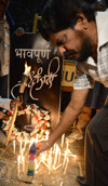RPI PRESIDENT RAMDAS ATHAWALE " PEACE CANDLE MARCH" AT GATEWAY OF INDIA.