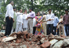 Opposition Leader MLA Radhakrishna Vikhe Patil visit the site of Collapsed Building at Thane & Thakurli.