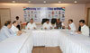 MPCC President Ashokrao Chavan during Parliamentary Board Meeting at Gandhi Bhavan.