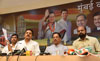 MRCC President Sanjay Nirupam Press Conference at Rajiv Gandhi Bhavan.