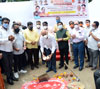 Shivsena Standing Committee President Yashwant Jadhav ,MP Arvind Sawant & Dr.Tatyarao Lahane during Hospital Bldg Bhoomi Pujan at Nawab Tank Dockyard