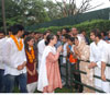 THE NSUI VICTORIOUS CANDIDATES MEETS CONGRESS PRESIDENT SONIA GANDHI & AICC GEN.SEC.RAHUL GANDHI AT DELHI.