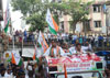 South Mumbai Congress/NCP/PRP (Kawade) Republican Party of India(Democratic)Alliance MP.Candidate Milind Deora Election Campaign Rally in South Mumbai Parliamentary Constituency at Bhendi Bazaar Assembly.