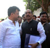 MPCC President Manikrao Thakare & NCP Working President Jitendra Awhad at Nagpur vidhan bhavan on 1st day of winter session.