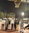 Congress Party Leader Ex.MP & Ex.Minister Milind Deora during Basket Ball Matches at Nagpada in Mumbai.