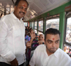 UNION MINISTER OF STATE MILIND DEORA FLAG OFF BEST BUS & INAUGURATE'S WATER CONNECTION AT GEETA NAGAR NR NAVY NAGAR COLABA.